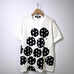 【Lサイズ】BLACK COMME des GARCONS ドットTシャツ ホワイト 白 半袖 水玉 ブラック コムデギャルソン