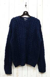 RETRO　レトロ古着 ＊POLO BY RALPH LAUREN 　ポロ ラルフローレン ＊HAND KNIT ＊フィッシャーマンニット 　アラン　ケーブル編みセーター