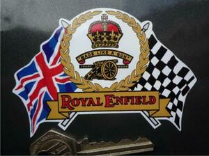 送料無料 ROYAL ENFIELD Flag Sticker Decal ロイヤルエンフィールド ステッカー シール デカール 95mm x 65mm