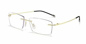 送料無料　超軽量　メガネフレーム　フチなし ツーポイント　チタン　タテ眼鏡　レンズ交換可能　男女兼用　 sc0252