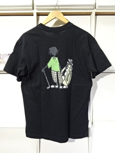 初期90s OLD STUSSY シャドーマン ゴルフ Tシャツ 【M】 黒タグ オールド ステューシー ヴィンテージ ショーンフォント ストックロゴ USA製