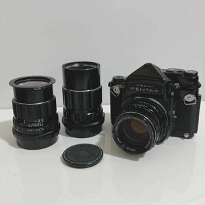 ASAHI PENTAX ペンタックス 6×7 一眼レフカメラ 3本セットTAKUMAR Super-Multi-Coated 1:2.4/105 1:4/200 1:2.8/150 動作未確認