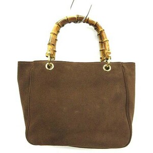 マウリツィオタユーティ MAURIZIO TAIUTI 18SS トートバッグ ハンド Bamboo Handle Bag バンブー スエード 茶 /KH レディース