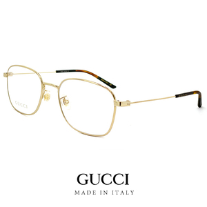 新品 GUCCI グッチ メガネ gg0685oa-001 スクエア ゴールド カラー メタル フレーム アジアンフィット