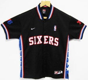 NIKE 76ers フィラデルフィア セブンティシクサーズ 半袖ジャージ ジャケット 黒