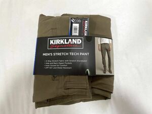 KS カークランド メンズ ストレッチパンツ 36×30 カーキ テックパンツ 大きいサイズ