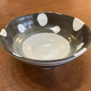 茶碗　水玉　ブルーライン　陶器