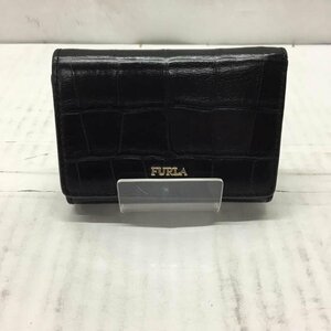 FURLA 表記無し フルラ 財布 コンパクト財布 三つ折り ミニ財布 Wallet Compact Wallet 黒 / ブラック / 10109225