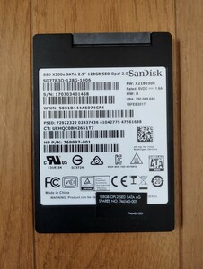 送料無料 SanDisK SATA SSD 2.5インチ 128GB 厚み7mm 動作確認済
