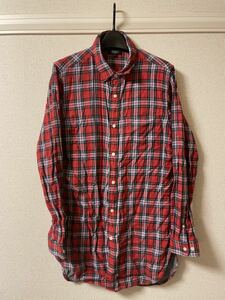 ブラウニー ヴィンテージ ビンテージ BROWNY VINTAGE シャツ 長袖 チェック ロング丈 赤 レッド L