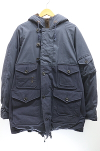 【中古】Nigel Cabourn メンズダウンジャケット 52 WW2 COLD WEATHER CLOTH DOWN JACKET Nigel Cabourn 52 紺 ネイビー 無地