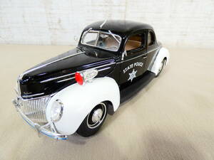 ◎ジャンク Maisto/マイスト ダイキャストミニカー フォード デラックス(1939) ポリスカー 警察車両 1/18スケール クラシックカー ＠60(4)