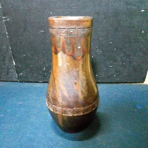 陶器 花器 花瓶 花生 花入 高さ約31cm 花瓶口約10cm 窯元不明 インテリア