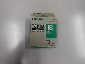 TEPRA PRO テプラプロ テープカートリッジ 緑ラベル SD18G 18㎜ 　緑・白文字 未使用保管品 
