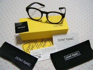 ドントパニック　DONT PANIC　FULL/+0.50 TYPE01　ハイブリッドリーディンググラス・老眼鏡　茶系　ウェリントン型　遠近両用レンズ仕様