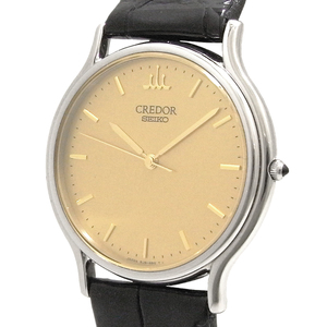 未使用 セイコー クレドール シグノ メンズ クォーツ QZ GCAR051 8J81-6A30 ゴールド文字盤 SEIKO CREDOR