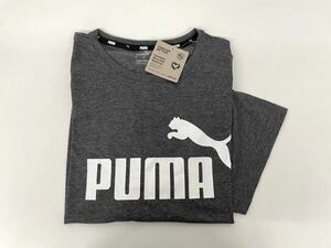 新品■PUMA プーマ メンズ 半袖 Tシャツ L チャコールグレー ロゴ 