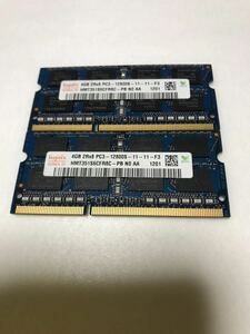 ノート PC DDR3メモリー8GB kit hinix「KOREA 01」 4GB 2R×8 PC3-12800S-11-11-F3 204pin HMT351S6CFR8C-PB-NO AA 1201 1.5V仕様×2