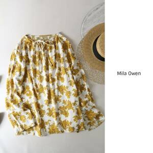 新品☆ミラオーウェン Mila Owen☆大花柄ブラウス フリーサイズ☆A-O 1316