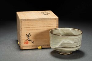 【善古堂】某有名オークション買入 時代物 陶峰作 施釉陶 抹茶碗 共箱 茶碗 骨董品 古美術 0410-61H01　