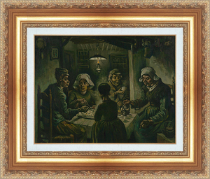 絵画 額縁付き 複製名画 世界の名画シリーズ ヴィンセント・ヴァン・ゴッホ 「 ジャガイモを食べる人たち 」 サイズ 10号