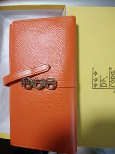 新品未使用品、Ｄｒ，コパ風水財布、風水ほうしょ財布、オレンジ色本革札入れ日本製