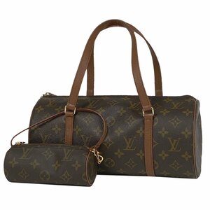 ルイ・ヴィトン Louis Vuitton パピヨン 30 バレルバッグ 筒型 旧旧型 ハンドバッグ モノグラム ブラウン M51365 レディース 【中古】