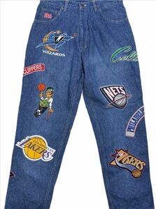 32 美品 NBA Jeans denim エンブレム ジーンズ デニム ワッペン slam dunk エンブレム スラムダンク air jodan lebron vintage nike ナイキ