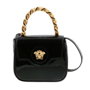 【美品】VERSACE （ヴェルサーチ） メデューサ パテント 2WAYハンドバッグ バッグ ショルダー/メッセンジャーバッグ 【ROR】