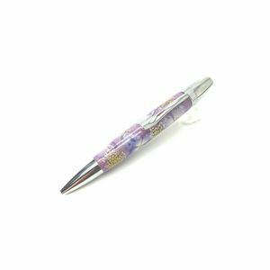 【新品】花柄 ボールペン/文房具 【紫陽花 紫】 パーカータイプ 芯：0.7mm 日本製 文具 オフィス用品 『Frower Pen』