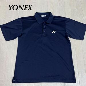 YONEX ヨネックス ゲームシャツ Oサイズ　半袖　シャツ　ネイビー　紺色　テニスウェア　バドミントンウェア　速乾　刺繍ロゴ