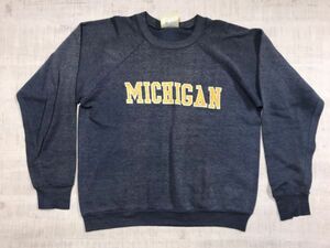 USA製 90s ヘルスニット Healthknit レトロ オールド アメカジ スーベニア ミシガン MICHIGAN スウェットトレーナー レディース XL 紺