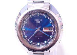 SEIKO 5 セイコー ファイブ デイデイト 自動巻き 5126-7030 23石 cal.5126 チェッカー ブルー文字盤 メンズ 腕時計 E04146