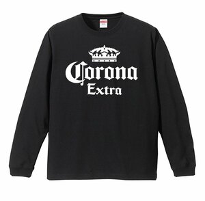 コロナビール ロングTシャツ ロンT リブ付き 黒 ブラック S/M/L/XL ローライダー チカーノ corona