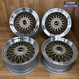 希少！ 良品 BBS スーパーRS ゴールド RS566/RS567 20インチ 9J +44 / 10J +35 5H 114.3 クラウン マークX セダン・ワゴン等 ▼004