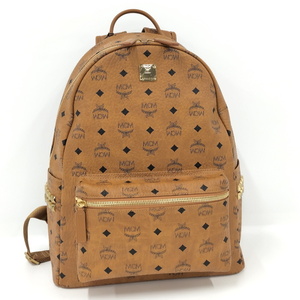 【中古】MCM リュックサック ヴィセトス ロゴ レザー ブラウン 3142G