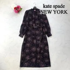 美品☆kate spade ケイトスペード　ドットシャツワンピース　ベルト付　6