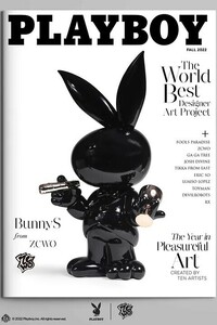 Playboy #4 BunnyS BLACK プレイボーイ ブラック ウサギサイズ デザイナーズトイ Designer Toyアートトイ Art toy 70cm フィギュア