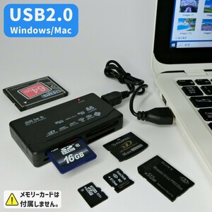 USB2.0 メモリーカードリーダー Windows Mac xDピクチャーカード メモリースティック コンパクトフラッシュ SDカード microSDカード 07