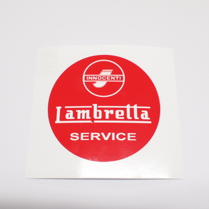 Sticker -LAMBRETTA Innocenti Lambretta Service 75mm- red ステッカー リプロ品 イノチェンティ LI/TV/SX/GP/DL デカール