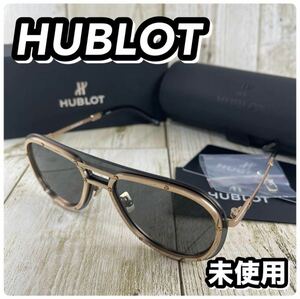 未使用 HUBLOT ウブロ ティアドロップ サングラス Titanium チタン 136□00 145 ケース付き ゴールド POLARIZED チタンフレーム