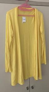 ●レディース　HOT CLOTHING カーディガン　ポリエステル混　黄色　サイズS （59）