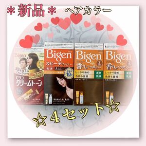 ★【新品未使用】Bigen《ビゲンヘアカラー／4箱セット》白髪染め　簡単・色持ち重視　ヘアカラー　セルフケア　ホーユー