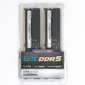 送料無料 TEAMGROUP ELITE DDR5-5600 PC5-44800 16GBx2枚 TED532G5600C46DC01 動作確認済 使用期間1か月の美品