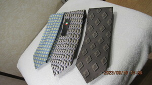 日本製と中国製　ネクタイ 柄物シルク100%　3点　未使用品　