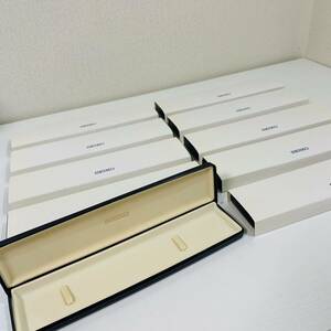 SEIKO セイコー 腕時計 ボックス ケース 空箱 ウォッチケース スリーブ付 正規品 10個セット まとめ売り 25cmX6cmX2cm ネイビー 未使用