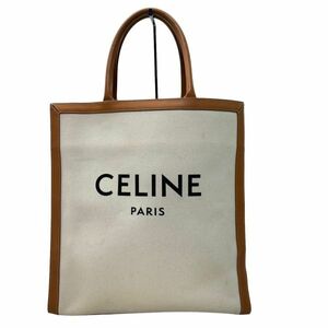 CELINE セリーヌ トートバッグ ラージ バーティカル カバ コットンキャンバス ゴールド金具