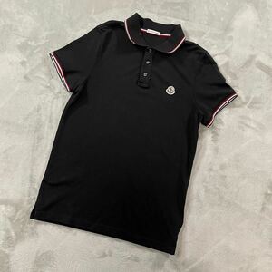 1円　極美品　MONCLER モンクレール　MAGLIA マグリア　半袖　ポロシャツ 半袖ポロシャツ Sサイズ　鹿子　ブラック　黒　