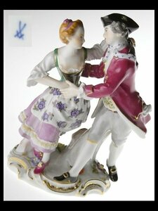 N530 Meissen マイセン 高級シリーズ ハンドペイント 金彩 貴公子 貴婦人 ダンス フィギュリン 飾物