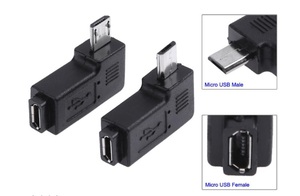 Micro マイクロ USB 2.0 アングル コネクター 左右あり 送料固定84円 （横出し サイド 90度 直角 L字 アダプター スマホ L型）(2)